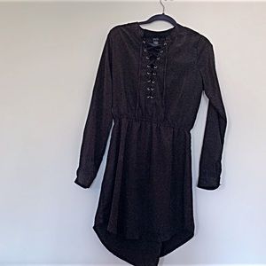 Black lace up dress